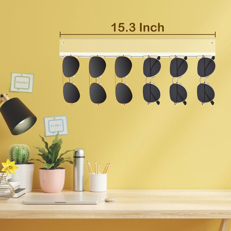 Bigfety Hanging Sunglasses Wall Organizer, Glasses Holder Wall for Display, Acrylic Multiple Eyeglasses Rack 3 Pack, Clear - Image 4